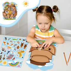 Easter Noah’S Ark Stickers – 12 Sets Self-Adhesive Vinyl Activity Pad