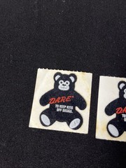 Vintage Stickers D.A.R.E. Fuzzy Bear Lion Lot Of 5 Dare Textured Black 80’s