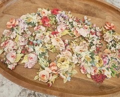 Anna Griffin Set of 60 Floral Die Cut Embellishments Lot