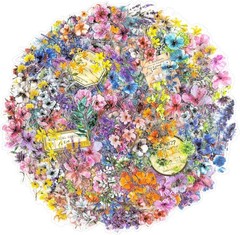 Transparent Flower Stickers, Cute Vintage Floral Sticker for 300Pcs