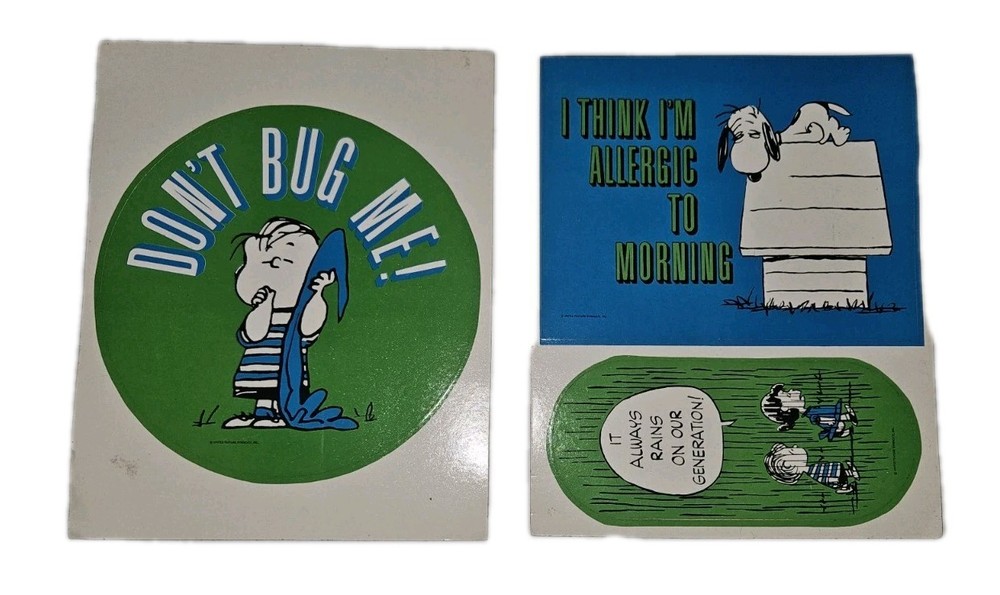 Vintage 70s Extra Large Peanuts Snoopy Jumbo Stickers United Feature Syndicate