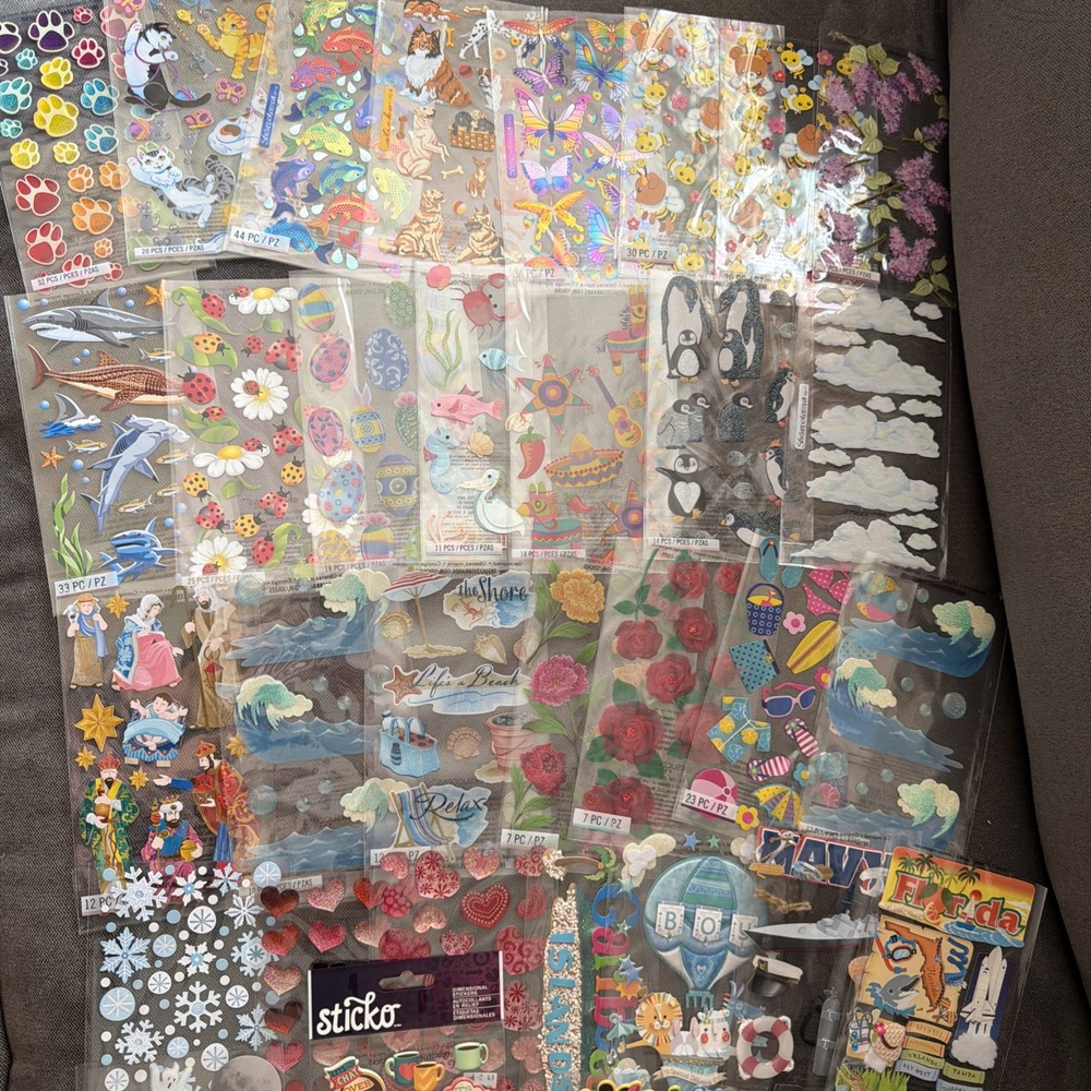 Lot 32 Sticko EK Success Scrapbooking Embellishment Stickers