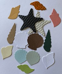 SMALL SEASHELL Die-Cuts(7pc) Seahorse•Shells•Ocean•Starfish •Sand Dollar•Sand
