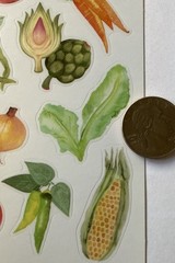 VEGETABLE Mylar Stickers(22pc) Paper Studio•Thanksgiving•Food •Beet•Card Making