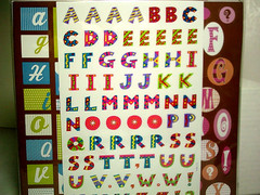 Large Lot Letter Alphabet Stickers Gold Letters Brights Retro Scrapbook Craft