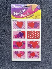 1991 Peel N’ Peek Stickers Hearts Valentines Day Trend Enterprises Inc