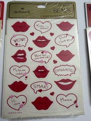 Vintage Hallmark Candy Conversation Hearts Lips Valentines Day Lot – 34 Sheets