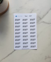 Year Header Planner Stickers | 2024, 2025, or 2026 Sticker | Style B