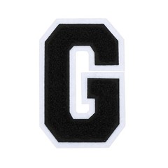 4″ Chenille Letter Patches,Black Chenille Initial A-Z Patches (Letter G)
