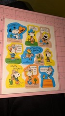 Vintage Hallmark Stickers Snoopy peanuts Western Cowboy 1 Sheet READ