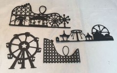 Deluxe Amusement Park Die Cut Assortment * Two Sets * Black or White Cardstock
