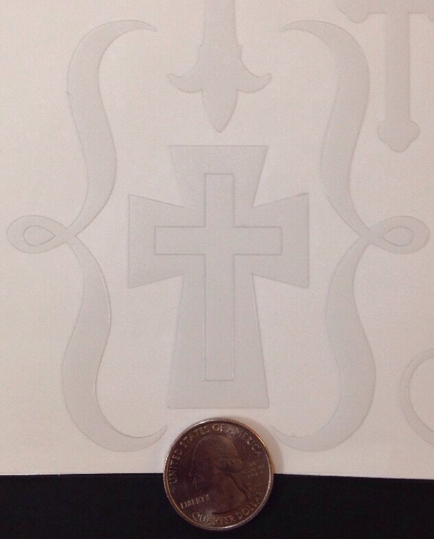 FAITH Plastic Shapes Transparent Stickers(18pc)Fantastic Plastic W/Flair•Crosses