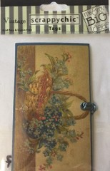 FLORAL BASKET Scrappy Chic Vintage Tags (1pc)MAMBI•Victorian•Steampunk •Faded•••