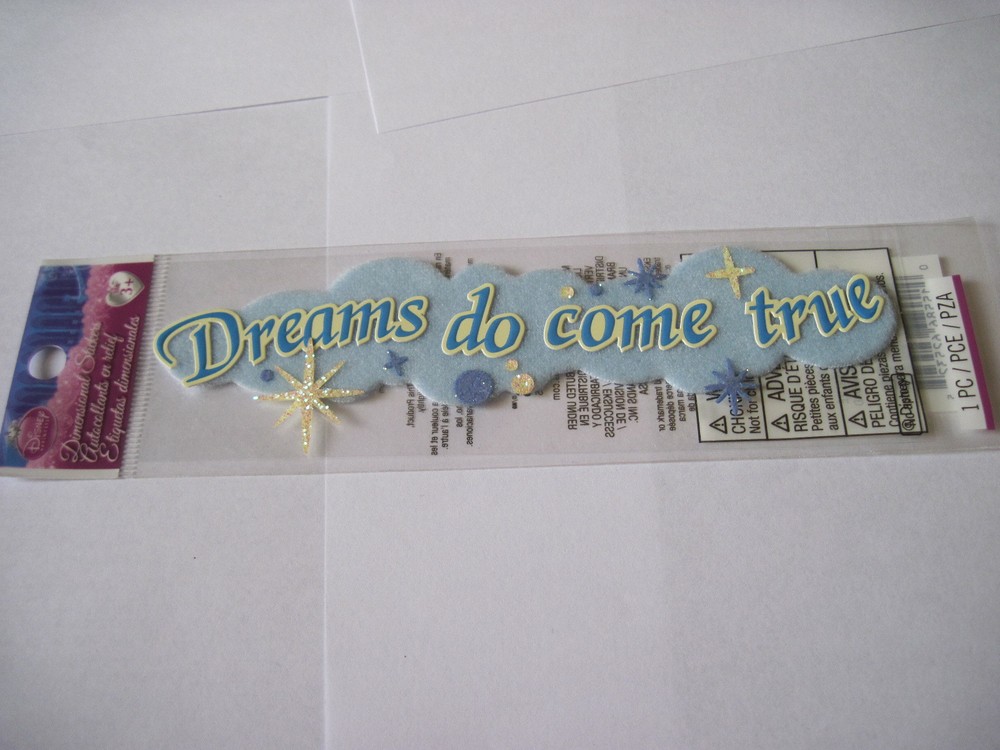 Scrapbooking Stickers Disney Dreams Do Come True Cloth Blue Cloud Stars More