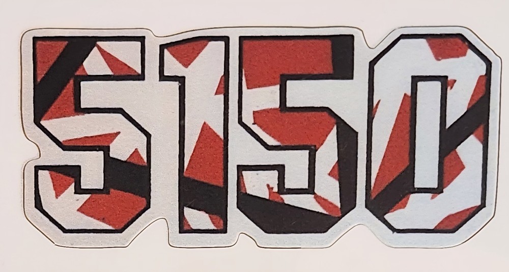 Eddie Van Halen 5150 6 ct. die-cut plastic vinyl polyvinyl chloride PVC decal
