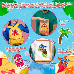 24 Sheets Make Your Own Sea Animals Stickers for Kids Toddlers, Make a Face Stic