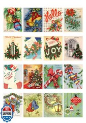 Decoupage Paper Pack (35 Sheets 6″x8″) Christmas Tree Decorations FLONZ Vinta