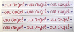 Our Angel Pink Blue Hearts Glitter Accents K&Company 4pc 6″ Border Stickers