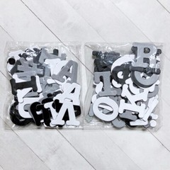 Chipboard Alphabet Letters Dimensional Scrapbook Embellishment Black White Grey