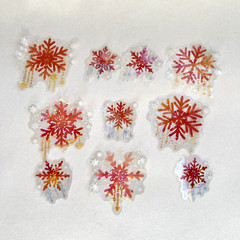 Snowflake Holographic Stickers Pink Coral Scrapbooking Journaling Cards