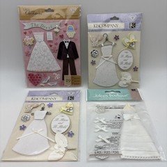 Dimensional Wedding & Love Theme Scrapbooking Stickers – Lot Of 4