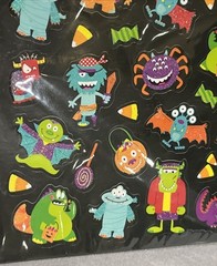 Rare Vintage 50 Stickers Collectible Halloween Glitter Monsters Candy Creatures