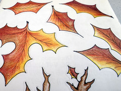 A.W. Cute Fall Leaves Clear Stickers 5.5×12 Scrapbooking Autumn Halloween Trees