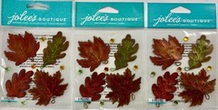 Jolee’s Boutique Dimensional Stickers ~ Vellum Leaves 9 Pc Each ~ Lot of 3
