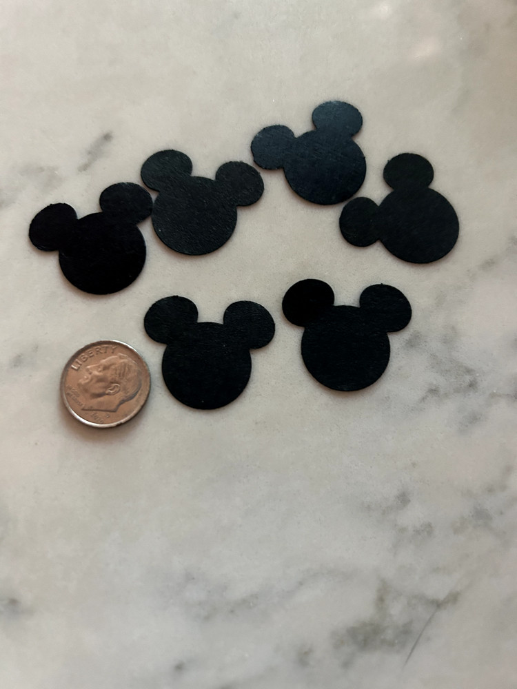 60 Mickey Mouse Paper Die Cut Punches Confetti Party Birthday Black