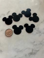 60 Mickey Mouse Paper Die Cut Punches Confetti Party Birthday Black
