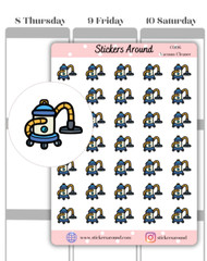 Vacuum Cleaner Icon Planner, Cleaning Chores Sticker, Calendar & Journal Sticker