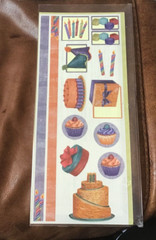 JUMBO GREAT LENGTH 4 x 12″ CREATIVE MEMORIES Sticker SHEET COTTAGE BIRTHDAY