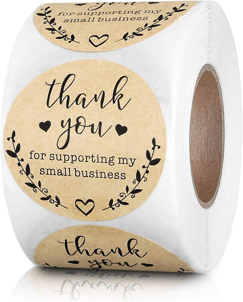 2» Thank You for Supporting My Small Business Stickers, Kraft Labels Custom Sti