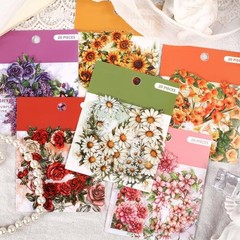 120pcs Vintage Floral Corner Stickers – Aesthetic Scrapbooking Supplies