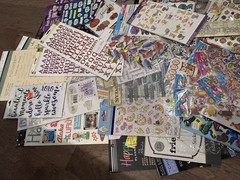 HUGE Lot 75+ Sheets Scrapbooking / Art Supplies / Embellishments Stickers Stamps