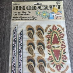 Letraset 1974 Rub‑On Transfers • NOS Decorative Borders • 2 Vintage Sheets