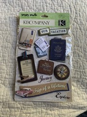 K&Company Happy Trails Our Vacation Grand Adhesion Scrapbooking Stickers