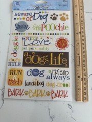 Deja Views – Wonderful Words – Rub-Ons – Dog Bark Watch Dog Snooze Scrapbooking