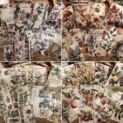 120 Sheets Vintage Botanical Scrapbook Paper Set, Journaling Scrapbooking Sup…