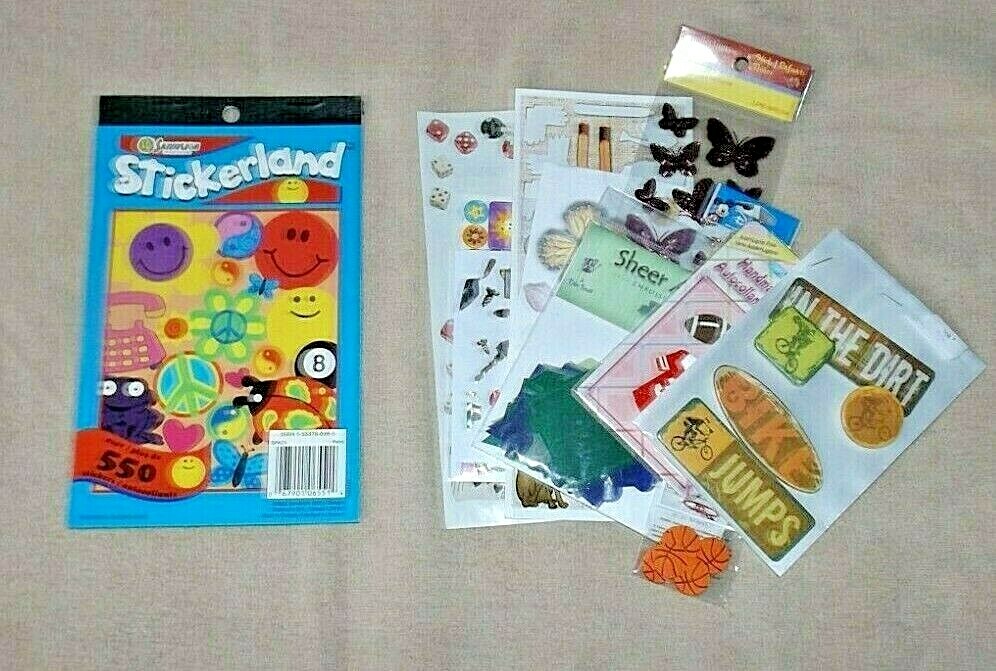 Scrapbooking Mixed Lot Asst. Stickers, Sticker Pad, Vellum, 3D, Sports Lot #4
