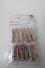 American Craft Whittles Screenprinted Phrase Clothespins 12PK Scrapbooking Craft