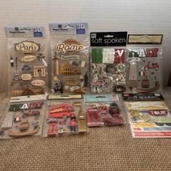 Travel Scrapbook Sticker Lot London Paris Rome Italy 3D Jolee’s Recollections