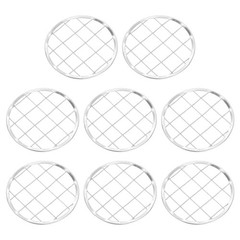 Flower Frog Lid 2.4inch, 8 Pcs Metal Round Floral Vase Insert Arranger, Silver