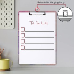 Fashion Clipboard, A4 Letter Size Wooden Decorative C-pink Purple Marble