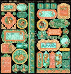 Graphic45 VOYAGE BENEATH THE SEA CARDSTOCK STICKER SET scrapbooking