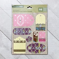 Studio 112 Patterned Tags Stickers Flat Scrapbook Card Embellishments