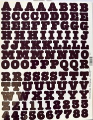 DEEP PLUM 3/4” ALPHABET Stickers(2 sheet)Making Memories •Letters•Numbers•Words•
