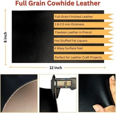 Genuine Leather Hide | 1.8-2.0 mm Thick | Full Grain Leather Sheet & Pieces for
