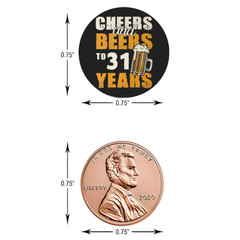 Cheers And Beers to 31 Years Mini Kiss Candy Labels | 31st Birthday Sticker