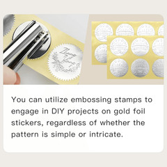 2 inch Round Silver Foil Stickers for Embossing 200 Pcs Blank Self Adhesive No